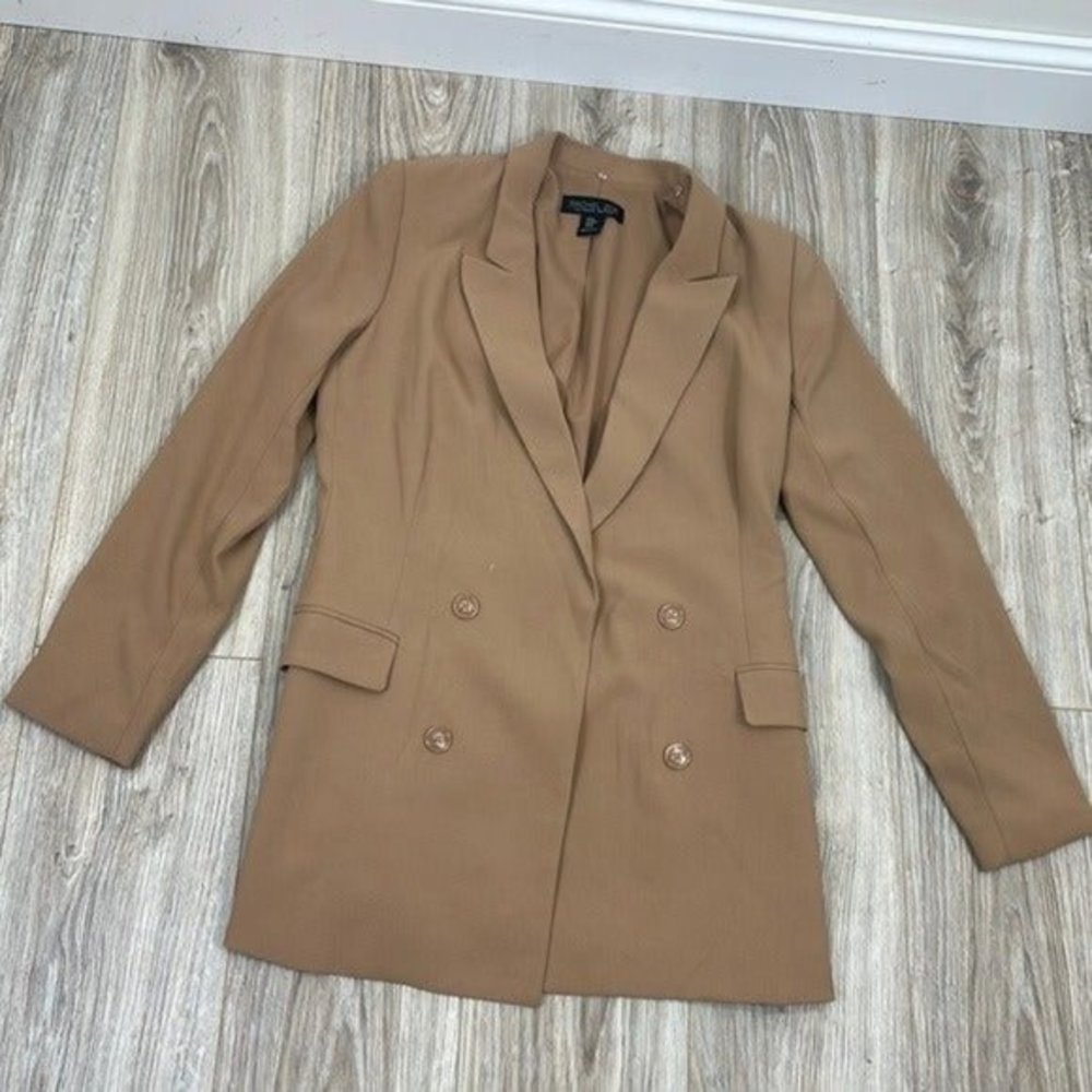 Rachel Zoe open front long line double breasted blazer small women